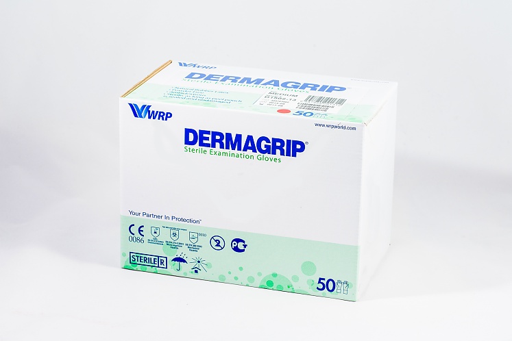 Рукавички DERMAGRIP® оглядові стерильні латексні без пудри розмір S